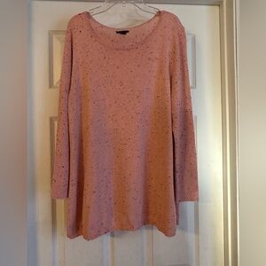 New Directions Pink Speckled Long Sleeve Sweater